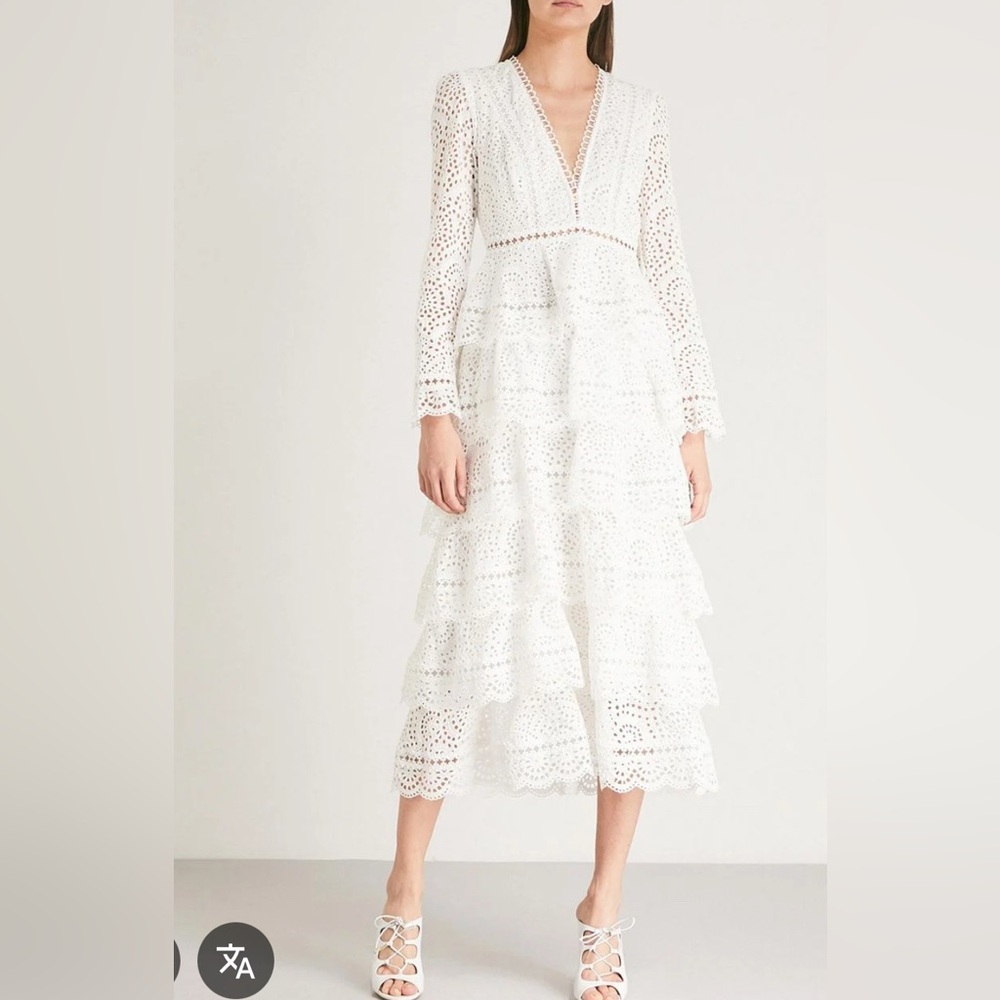 Zimmermann Bayou White Eyelet Midi Dress